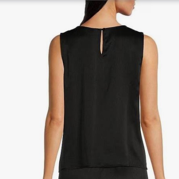 Eileen Fisher Black satin finish sleeveless top, S, G1228 - Picture 2 of 4